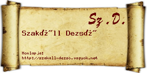 Szakáll Dezső névjegykártya