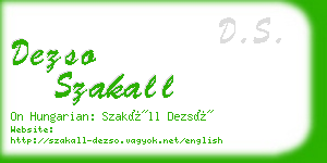 dezso szakall business card